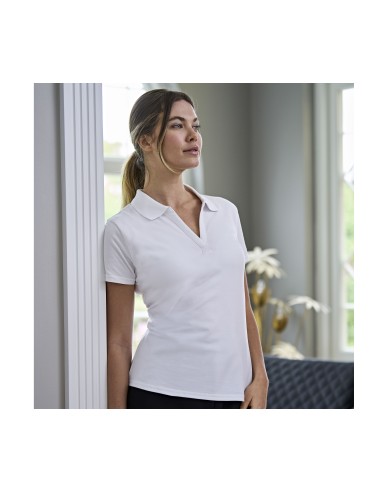 T-1409-Womens Luxury Stretch V-Neck Polo